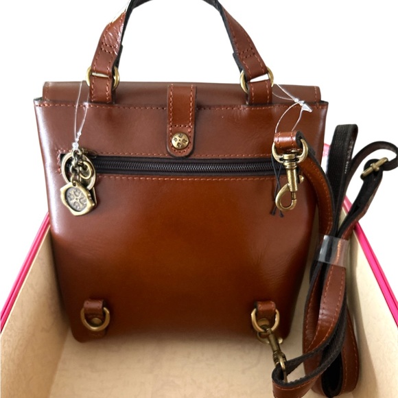 Patricia Nash brown leather convertible backpack/crossbody - Picture 5 of 11